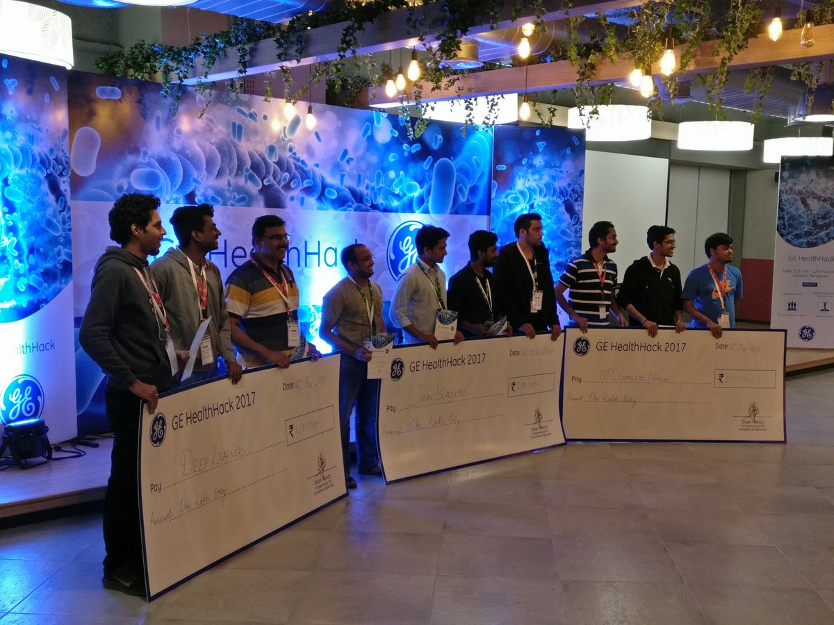kr_satyam's tweet photo. Congratulations winners of #GEHealthHack 2017. https://t.co/VpmrlbAaoF