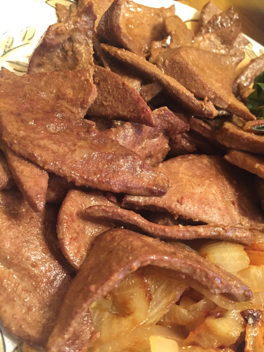 joyandgoodness's tweet photo. Got some liver and onions for breakfast!  @bridgetownfiner https://t.co/HbL1pIl4ea