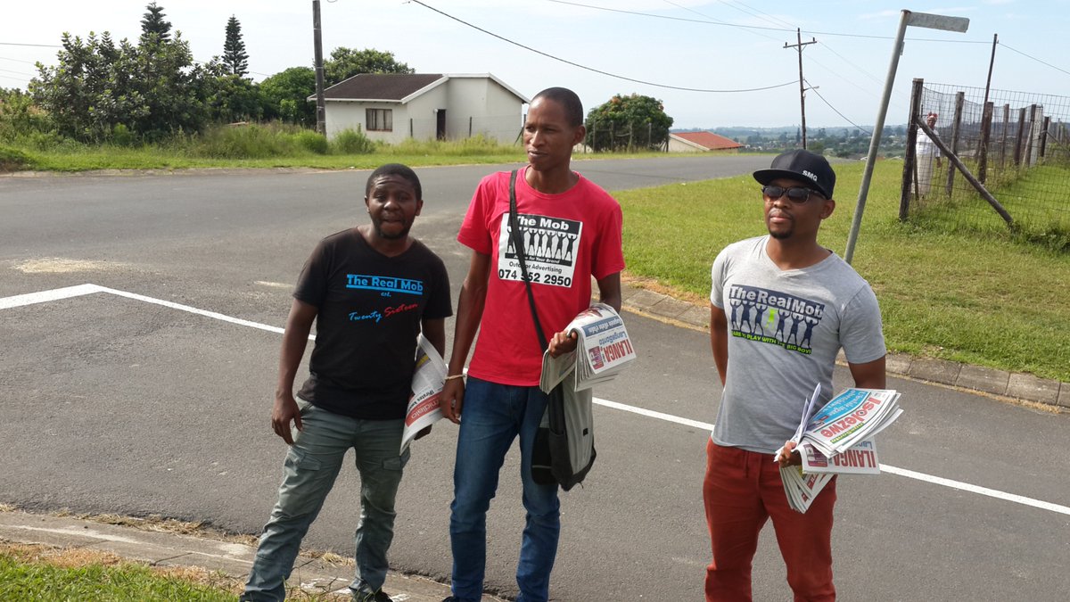TheRealMob_SA's tweet photo. We were delighted to assist our community by selling @IsolezweNews and #ILangaNewspaper at their doorstep. SOLD OUT. #TheRealMob https://t.co/8DpVxEuF1q