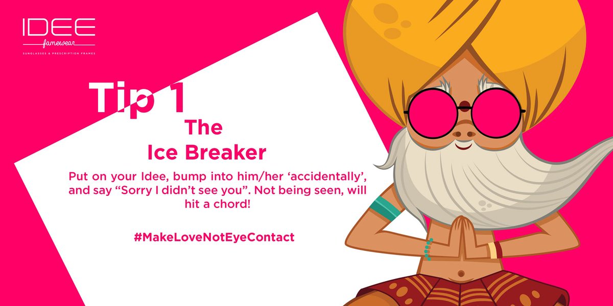 IDEE_Eyewear's tweet photo. Want 2 approach ur crush this #Valentinesday, but scared 2 even make eye contact? Here's something 2 get u started #makelovenoteyecontact https://t.co/oHinZy7tYr