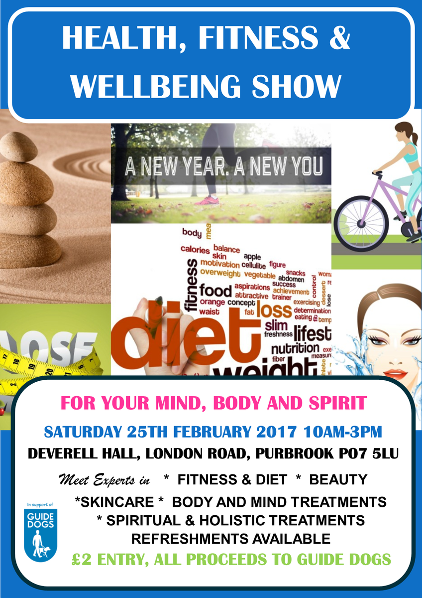 guidedogsmeon's tweet photo. Interested to improve your health in 2017 - visit our show on Saturday 25th #Health #fitness #Wellbeing @ Deverell Hall Purbrook https://t.co/bNxuOG4u4R