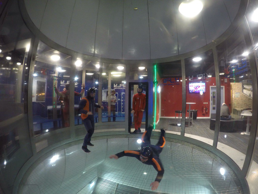 LearnSkydiving's tweet photo. Jamie #indoor_skydiving on a #wind_tunnel #skydiving course before he starts his #aff course. https://t.co/hWWIwh6C26 https://t.co/1ttSYO5a7X
