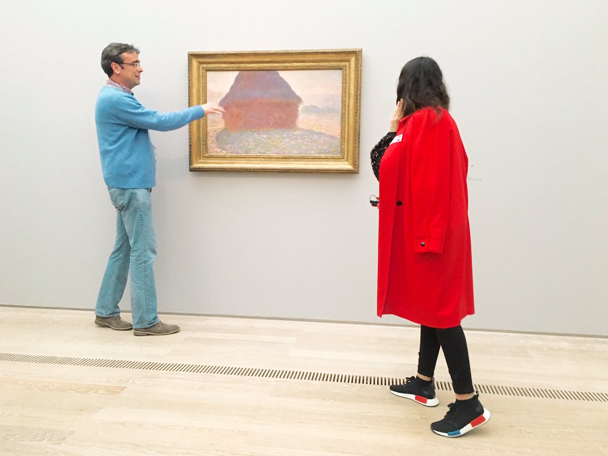 postanika's tweet photo. »Wie wird Licht zu Farbe und Malerei?« Kurator Ulf Küster führt durch #MonetBasel @Fond_Beyeler. https://t.co/bKTuTHbFyg