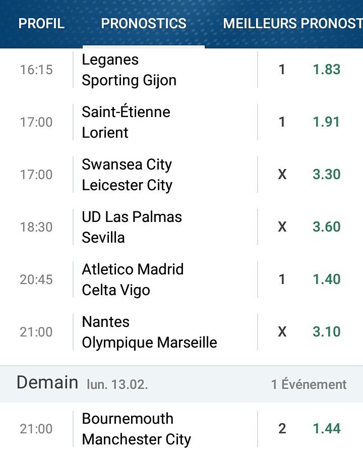 hashtag_won's tweet photo. #Pronostic du jour #Football &amp; #Rugby #FCNOM #BurnleyChelsea #Ligue1 #LigaSantander #PremierLeague #Premiership #Top14 #SPLOU #ParionsSport https://t.co/QBXAx8klwd