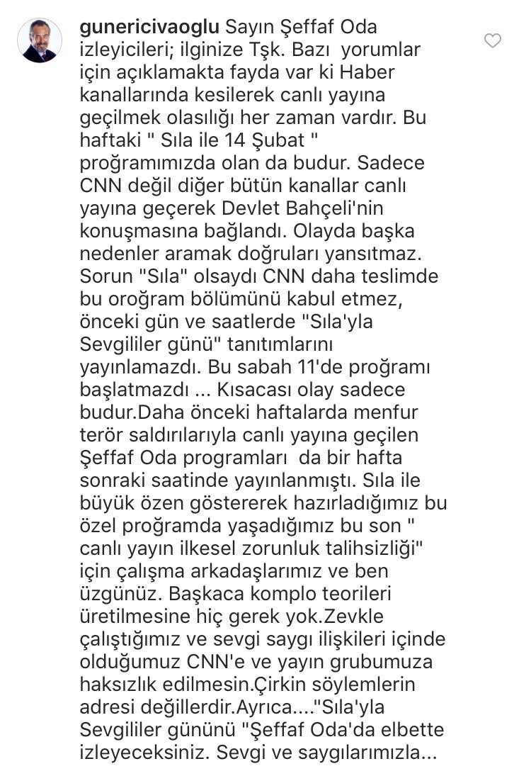 Canlı yayın akışı nedeniyle bugün yayınlanamayan Şeffaf Oda, haftaya pazar yayınlanacaktır.Daha erken yayınlanma imkanı doğarsa bildireceğim