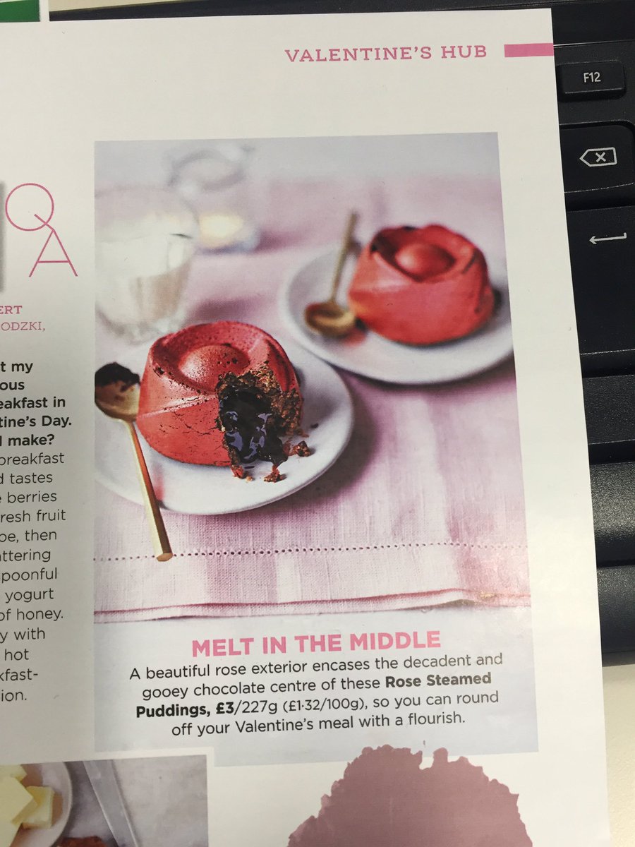 Vic_S4's tweet photo. Amazing Valentines pudding in @Tesco magazine...! 🌹 #ChocolateBombe #MeltInTheMiddle #Valentines ❤️ https://t.co/newyEiQEwv