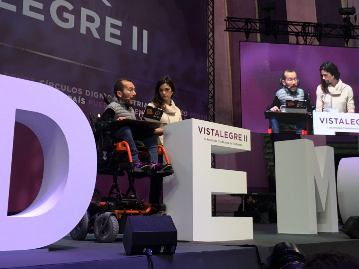 El documento organizativo más votado es el de Podemos para Todas, con el 54% de los votos #CierreVistalegre2