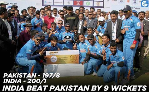 JournalistAB01's tweet photo. #BlindT20WC2017 #BLINDWORLDT20 
हमें गर्व है टीम इंडिया...क्या पाकिस्तान को करारी पटखनी दी है...मज़ा आ गया https://t.co/s04KTGiB3F