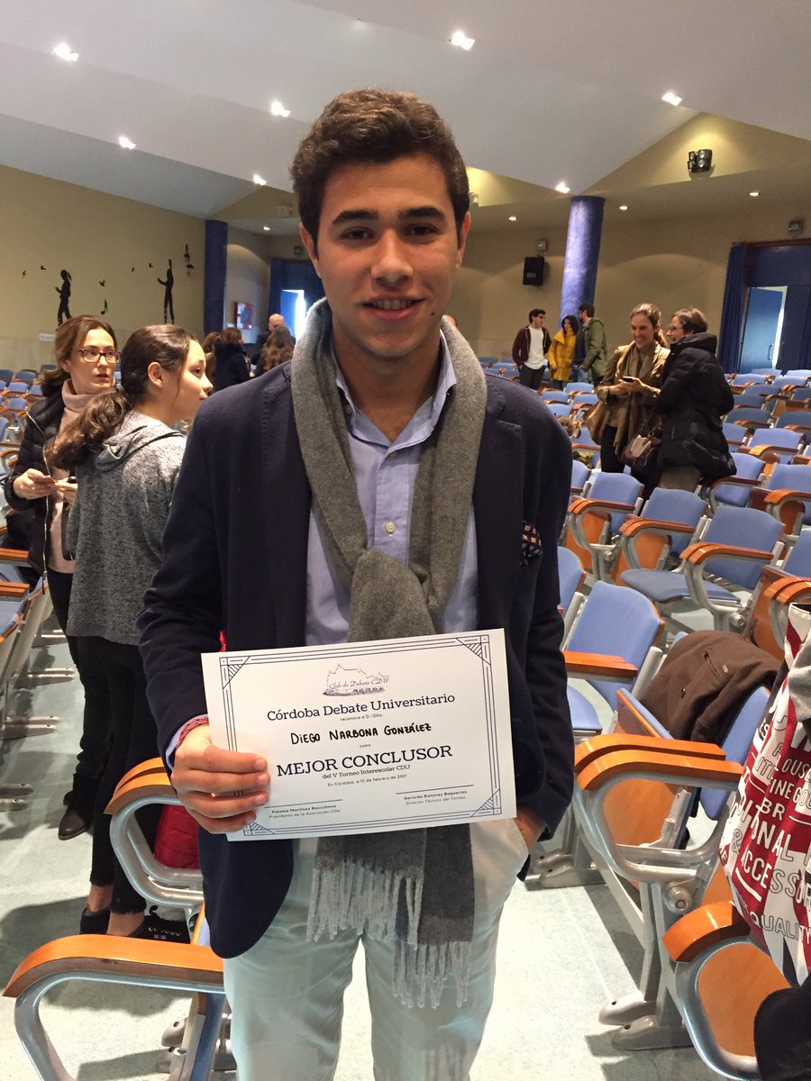 DebateCanovas's tweet photo. Enhorabuena a nuestro alumno @diegonarbona7 Mejor Conclusor del V Torneo Interescolar @CDUdebate https://t.co/XLdpsF1WPv