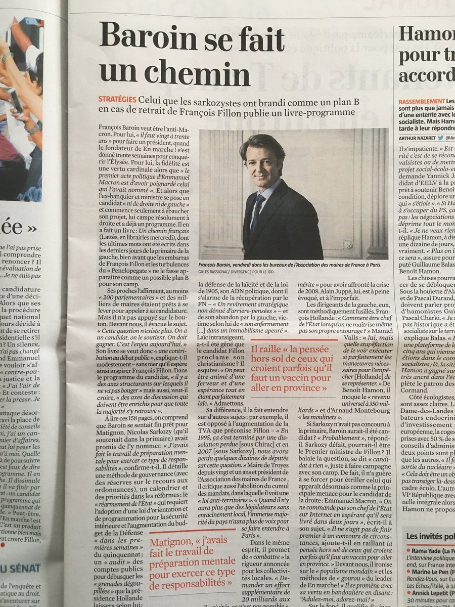 jeremymichel1's tweet photo. @francoisbaroin  sort un livre programme mercredi... 👍 🌘🌗🌖 premonitoire ou simple apport au débat? #Baroin2017 #JDD @leJDD #Baroin https://t.co/BY2o4UbJxt