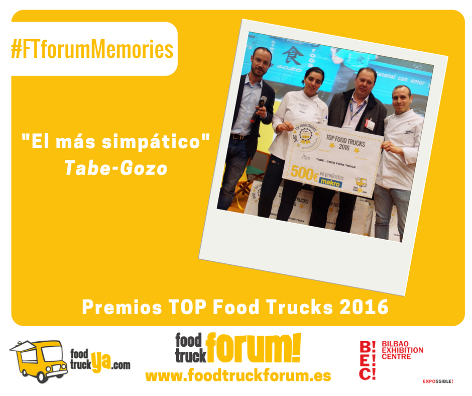 Foodtruckya's tweet photo. Te presentamos el Premio #TOPFoodTrucks2016" al "Más simpático"... @TabeGozo. #FTforum #FTforumMemories #foodtrucks https://t.co/NSBUdIMsyM