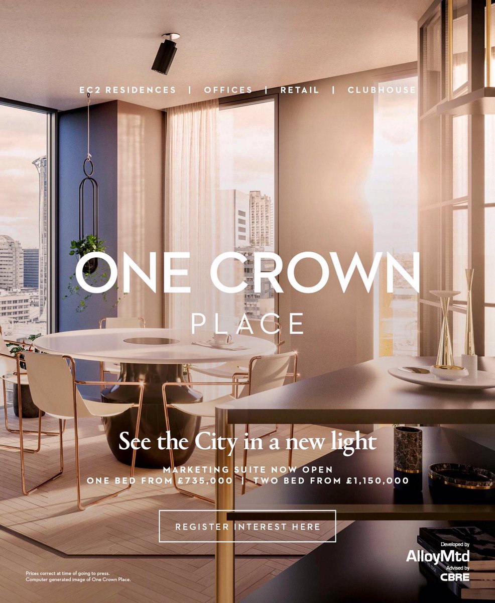 BJB_Interiors's tweet photo. Great to see @one_crownplace in the @TheSTHome for #alloymtdgroup @CBRE_London @CBRE_UK_Resi @BJB_Interiors proud to collaborate https://t.co/3H5o2zJWmf