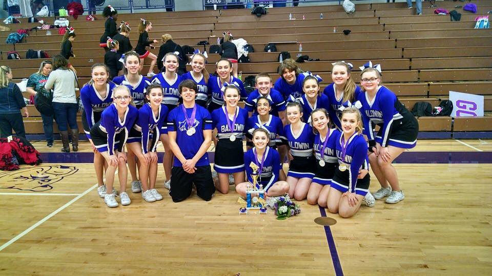 BaldwinHS_Cheer's tweet photo. Ended the competitive cheer season with a boom.-literally tho the end of the music was a boom. Our team took home the superior award! https://t.co/QzpfldJ3Ww