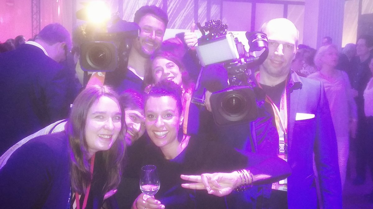 AnaReyHelmy's tweet photo. ...fleißig gedreht beim #Empfang #Medienboard #Berlinale - Ergebnis morgen @morgenmagazin mit @PTwiehaus https://t.co/OdULNfwYGH