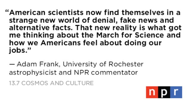 NPR's tweet photo. Astrophysicist @AdamFrank4 on why he’d rather not march — but feels he has to anyway https://t.co/HAQJYXV7ux https://t.co/pGiKVrBUoE