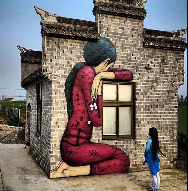 Seth Globepainter - 'Plum Blossom', Fengzing, China #streetart #mural #graffiti #art