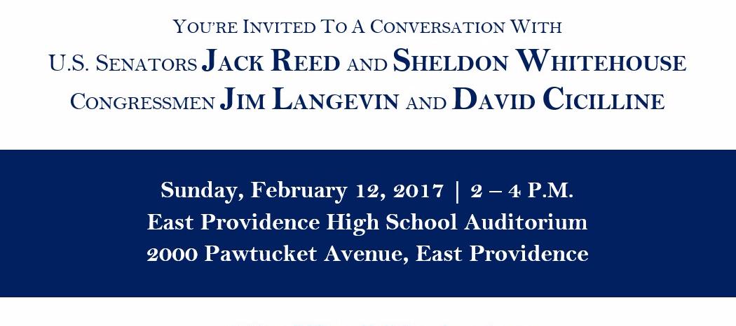 SenJackReed's tweet photo. Please join us today for a town hall at East Prov HS at 2pm, or join the convo using #RITownHall &amp; watch on FB Live. https://t.co/RohTHpxb61
