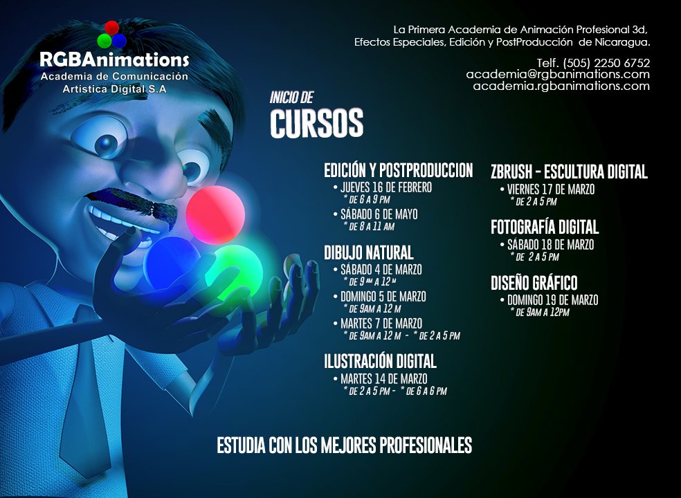 RGBAnimations's tweet photo. Inicio de Cursos - Febebrero y Marzo 2017 https://t.co/GhJMqAeEG7