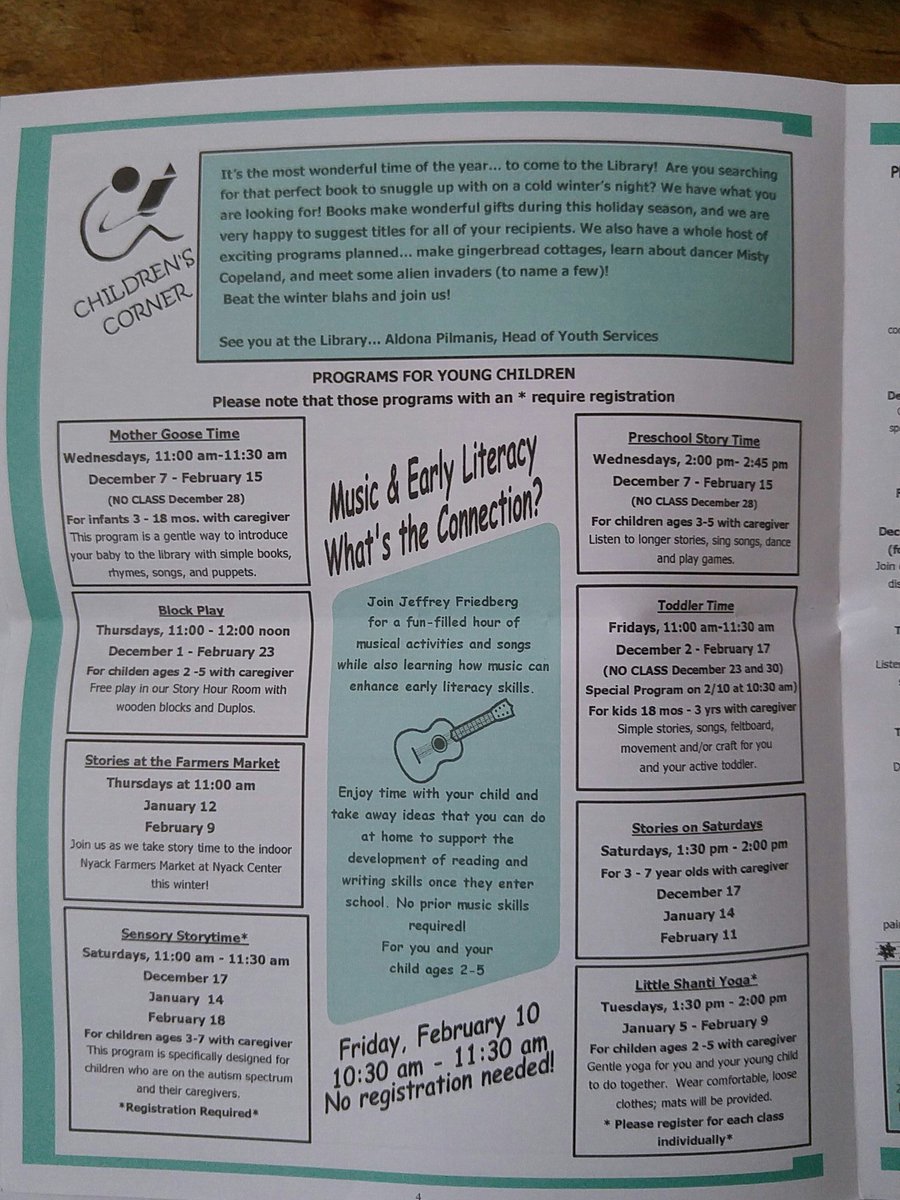 TheToothyRuthie's tweet photo. Early Literacy programs at The Nyack Library. #gslis737w3 #nyacklibrary #locallibrary #earlyliteracy https://t.co/d7FlbJvCK7