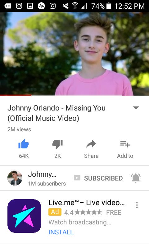 ashleyroseses's tweet photo. #MissingYouMusicVideo hit 2M view on YouTube, wow that's crazy, congrats Johnny, you deserve it😊💕🎶💘 @johnnyorlando #likeforfolow https://t.co/VpCq7Tnrg8