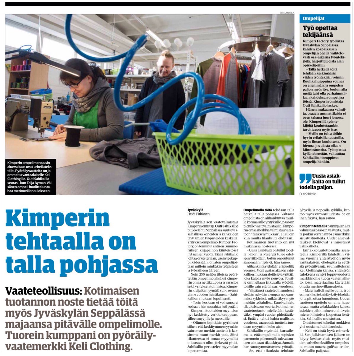 osahikallio's tweet image. Kimperi Factoryn kuulumisia! @ksmlfi    #kimperi #kimperifactory #madeinjyväskylä #madeinfinland #keliclothing