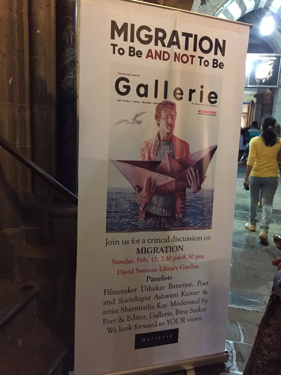 sharmistharay's tweet photo. MIGRATION at David Sassoon Library @htKGAF #kgaflit starting in a few minutes with @binasarkar 7.30-8.30 @asadlalljee @AvidLearning https://t.co/X9jHiF2I6f
