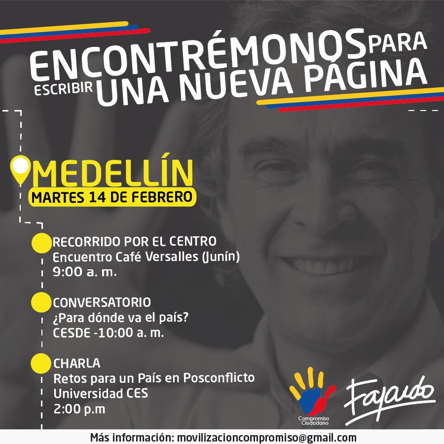 juliocibel's tweet image. Medellin!! #Econtremonos para escribir una nueva Pagina  @compromisociu