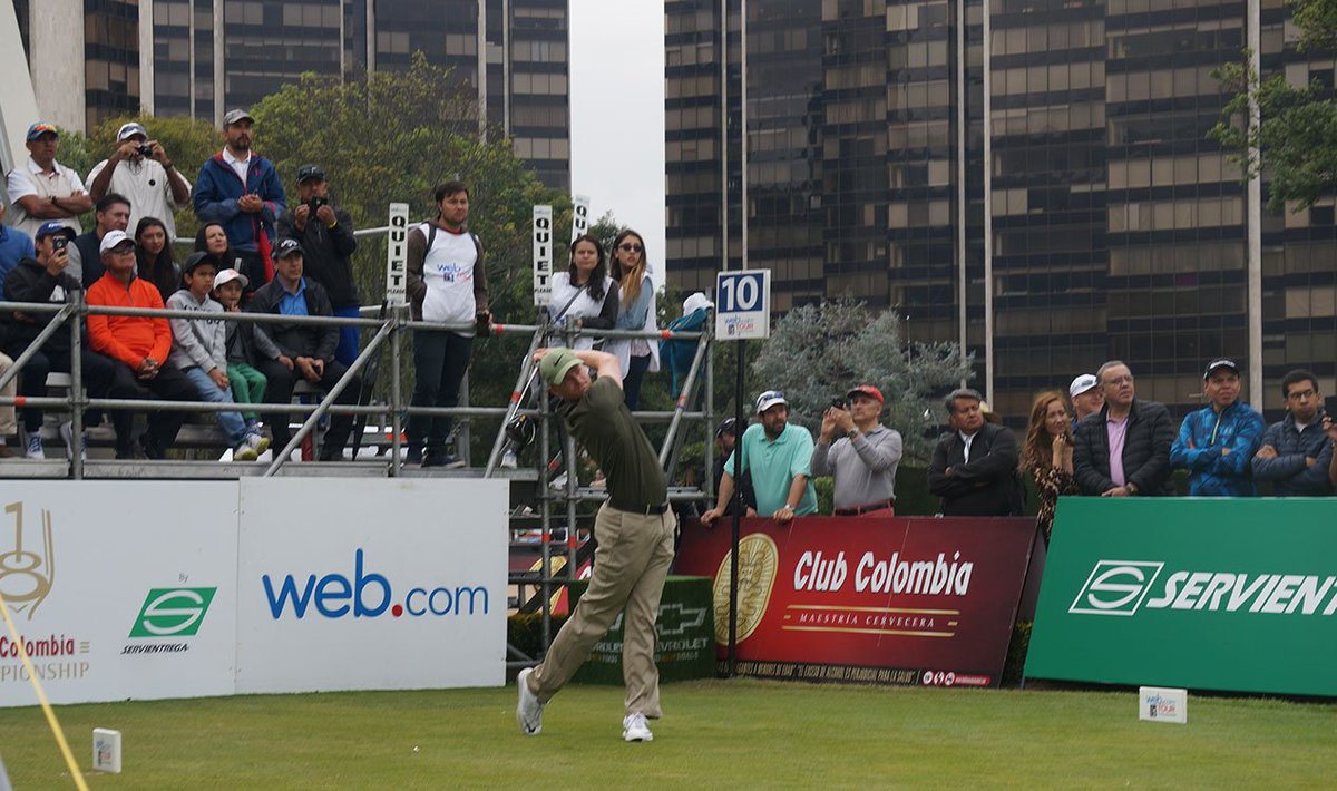 PGATOURKevin's tweet photo. A good day to be a Dukie.

Powered by his @DukeMBB recent success, Adam Long gets his final round going in Bogota. He's +1 for the week. https://t.co/1xtWdFLBMV