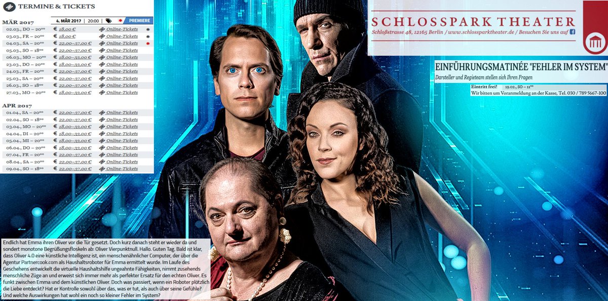 Fantilator's tweet image. #FehlerimSystem Wenn Jasmin Wagner ihren Ex durch einen Androiden ersetzt :) Theater Premiere am 4.3.2017 in Berlin eventim.de/Tickets.html?a…