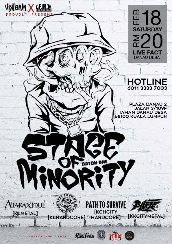 Jenn_Thompson's tweet photo. #KL SAT Feb18 STAGE OF MINORITY 1/2017 5pm @livefactkl (33-2,PlazaDanau2) ft. @AtaraxiqueBand @LeftToFightHC @AYLETTEKK #PathToSurvive https://t.co/vzDm9EEn8m