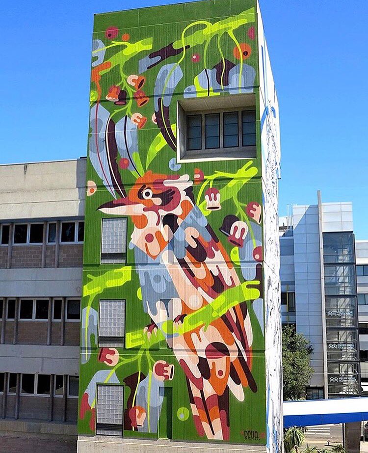 bbbmagazine's tweet photo. New work in Melbourne by Reka One. #rekaone #streetart #mural https://t.co/L2NRjIoFGp