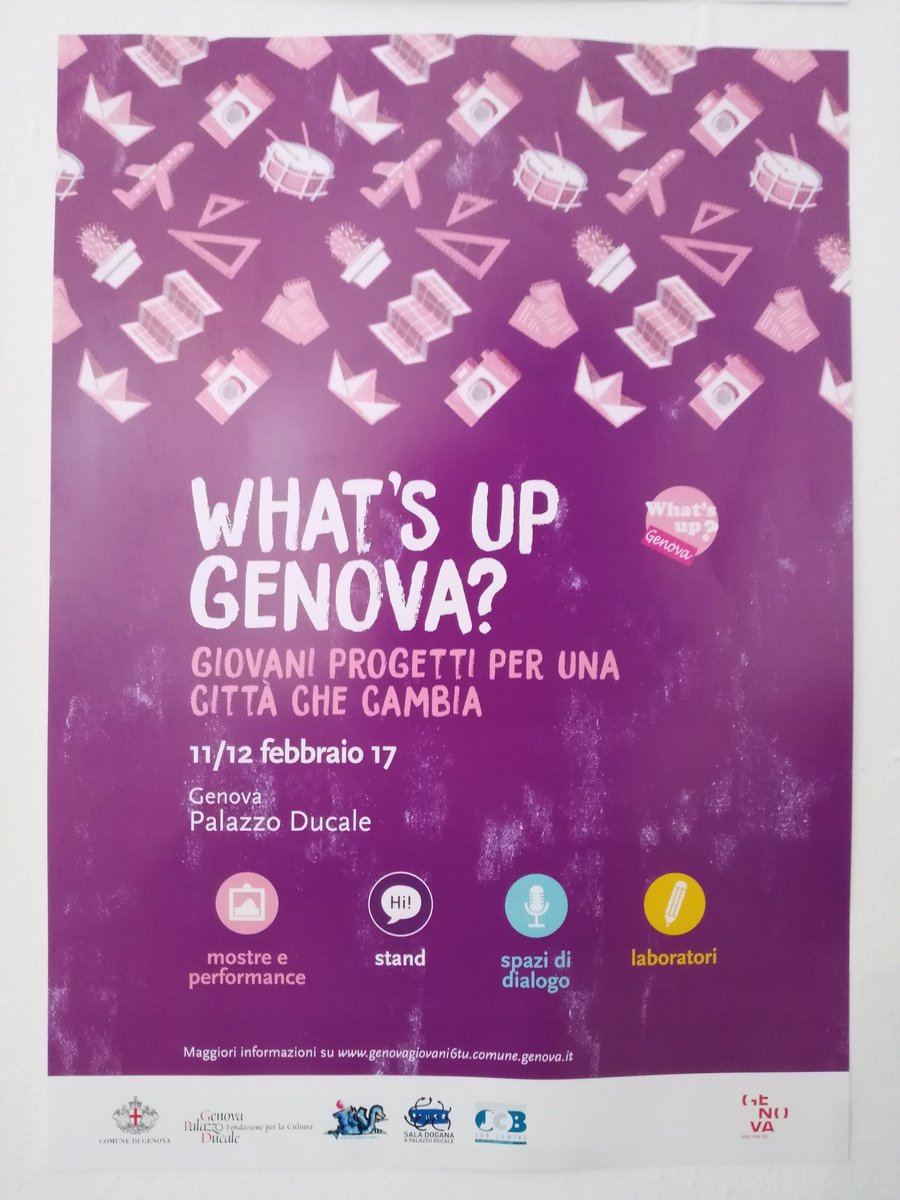 albipirisi92's tweet photo. Venite a trovarci al @Ducale_Genova! @socialhubgenova #innovation #wupge @GenovaEventi @InfogioGe https://t.co/8YhCYu73gq