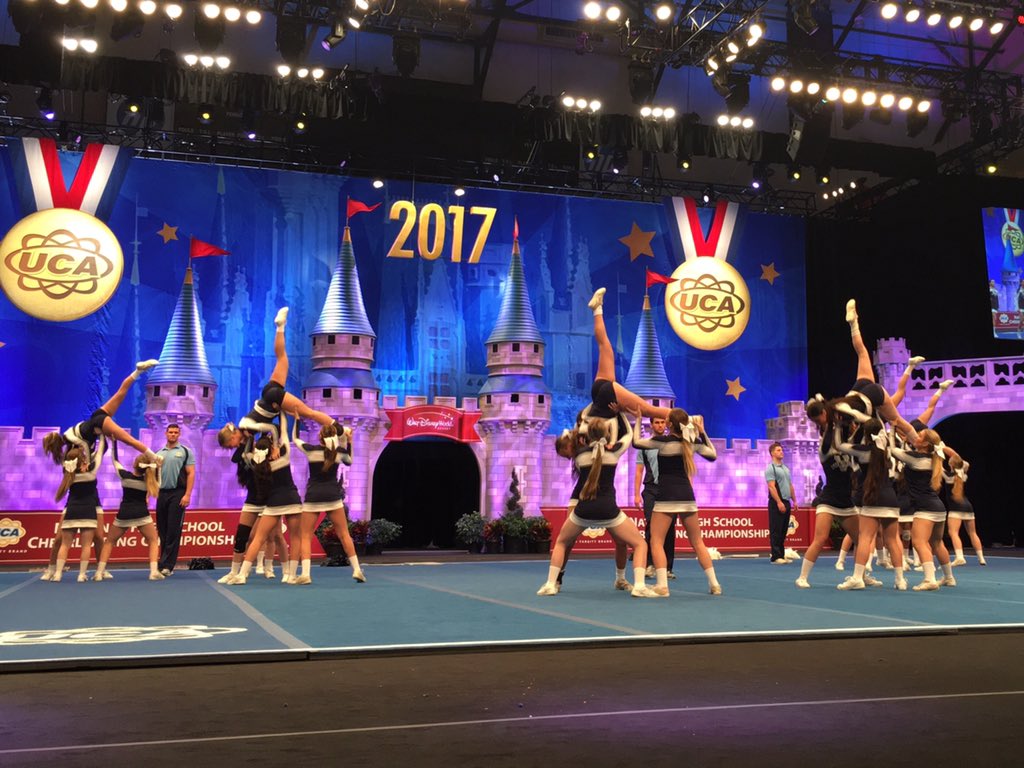 UCAupdates's tweet photo. St. Joseph By The Sea's DII Super Varsity had high energy and a super fun cheer section! #UCAnationals https://t.co/WQSViIqYs0