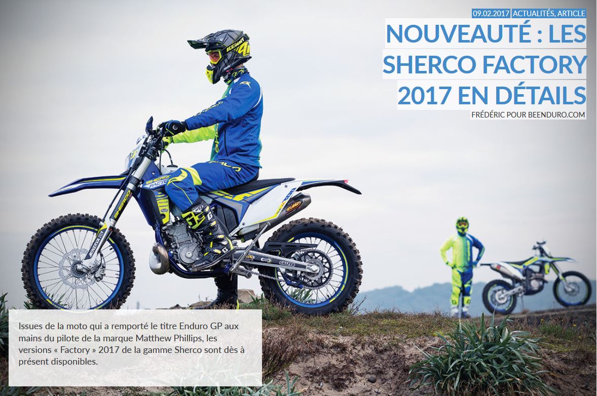 beENDURO's tweet photo. Tous les détails des Sherco Factory 2017 >> https://t.co/sAhuua1emf https://t.co/Wvsw9tmh6g