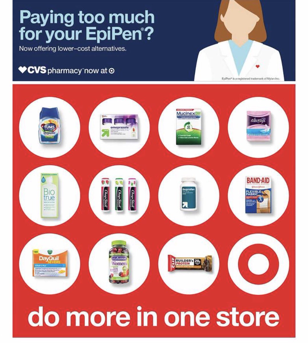 KevinPharmD's tweet photo. Grab your $9.99 epinephrine and more! #CVSinTarget #DoMoreInOneStore https://t.co/Fs0Zb7bdnf