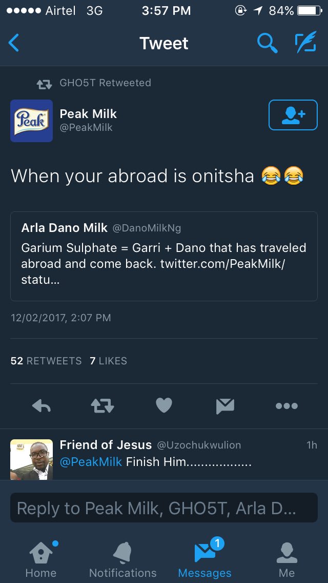 dotunonamission's tweet photo. Meanwhile on Twitter, Peak milk and Dano milk are throwing shades 😭😭😂😂😂 https://t.co/E3jVEjCtjc