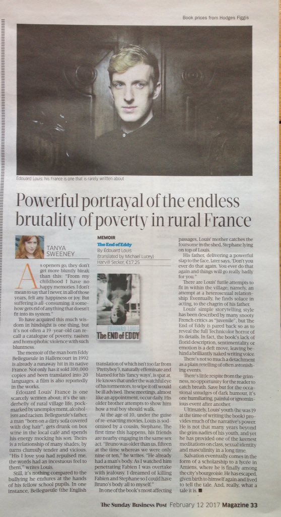 VoilaCork's tweet photo. @PatKennyNT cette semaine sur Newstalk, @sundaybusiness aujourdhui, les lecteurs en librairie. L'Irlande se passionne pour @edouard_louis https://t.co/irvWpnQ8H7