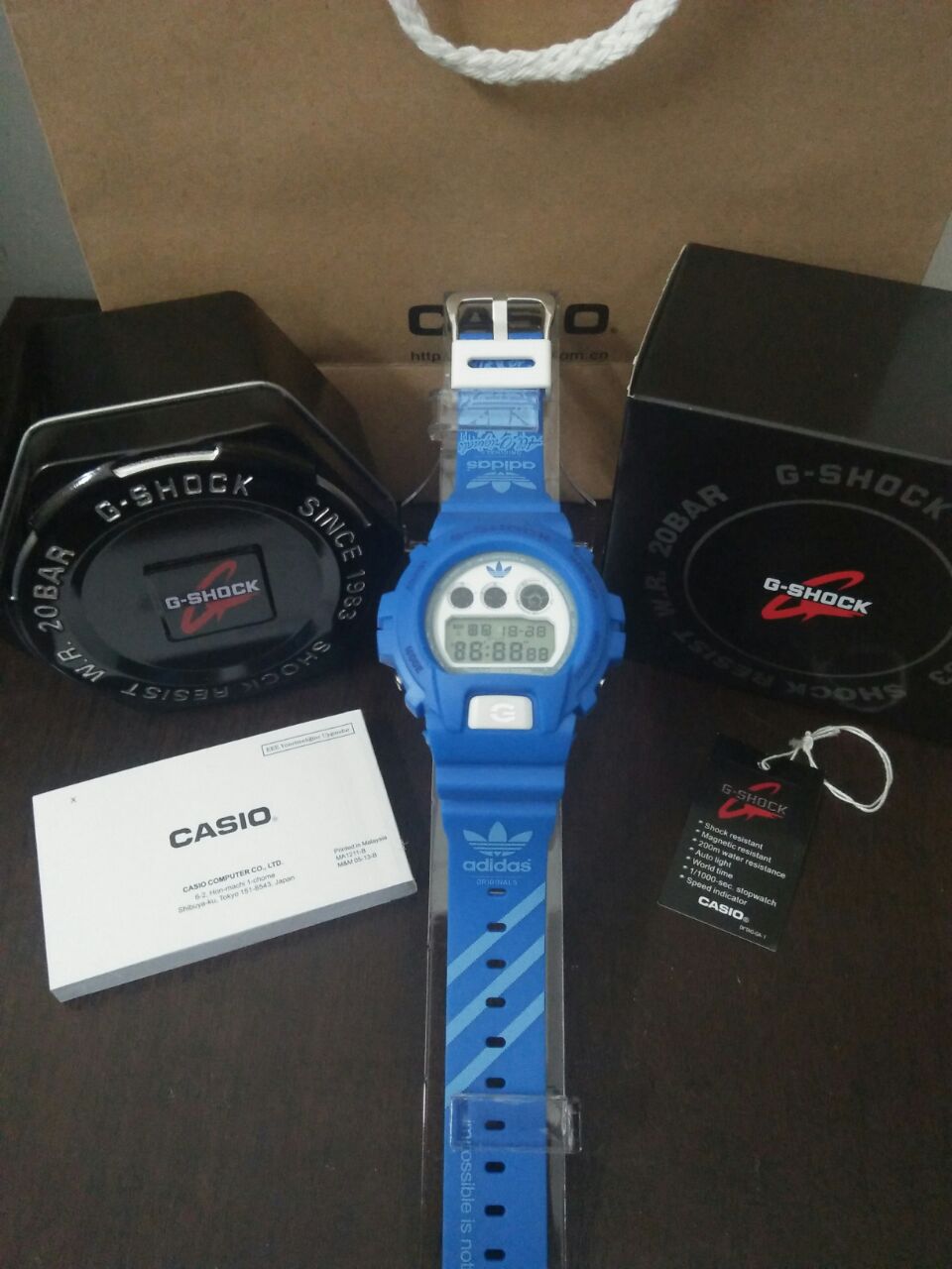 g shock adidas blue