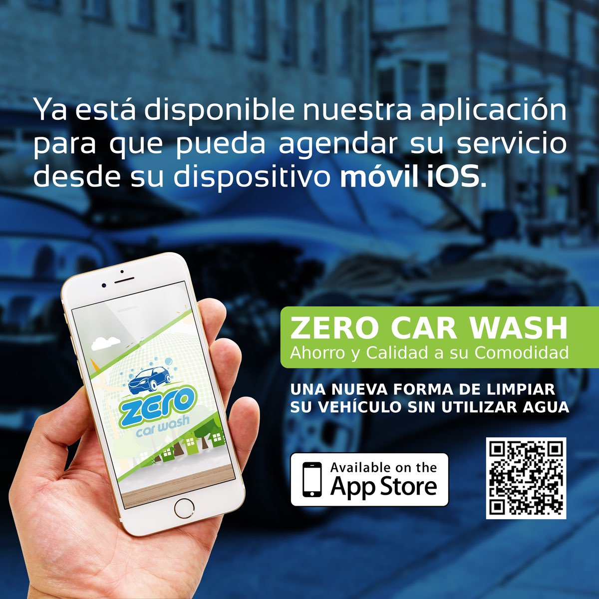 zerocarwash's tweet photo. Ahora reservar es más fácil desde nuestra app para IOS. Próximamente para Android. Reserve ya #zeroagua #zerodesplazamiento https://t.co/kNsOFIEVOF