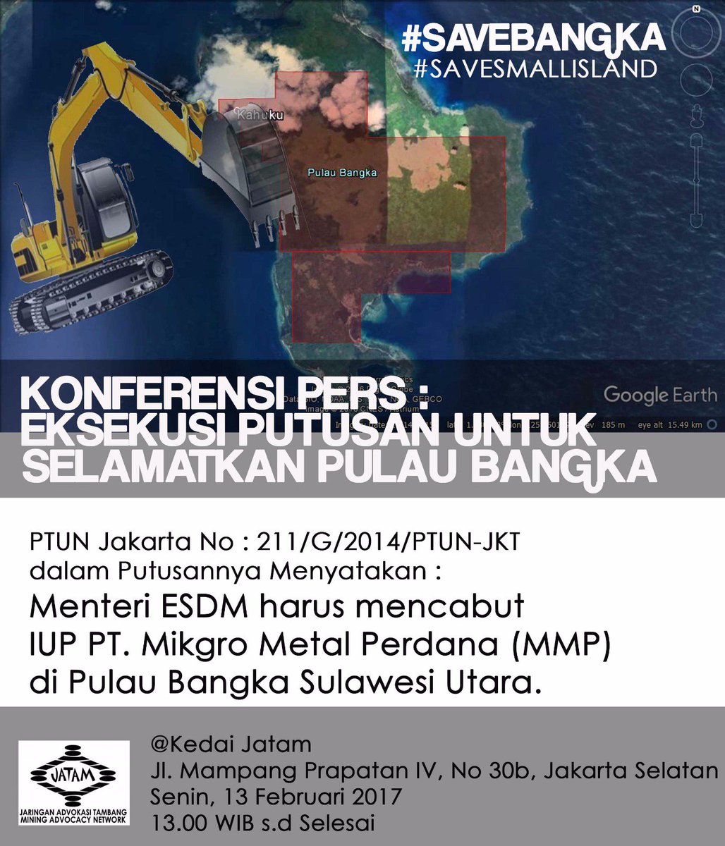 SudirmanAsun's tweet photo. KONPERS Eksekusi Putusan MA Untuk Selamatkan Pulau Bangka, Sulut 13 Feb 2017 #SaveBangka #SaveSmallislands @fishGOD https://t.co/XWoqAlVk8c