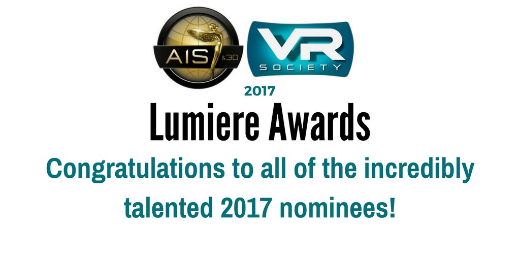 Legend3D_'s tweet photo. @TheVRSociety/AIS's #2017Lumiere Awards are tomorrow &amp; we're excited to attend- congratulations to all nominees!
#Legend3D #LegendVR #3D #VR https://t.co/8xRDCj6vUQ