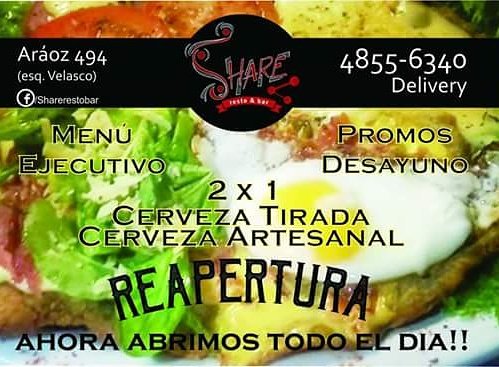 SHARERESTOBAR's tweet photo. Desde este Lunes 13/02 vamos a tener mucho más para compartir! Share abre todo el día! Te esperamos desde las 9:30 am de Lunes a Sábados! https://t.co/MfMUGJHuDs