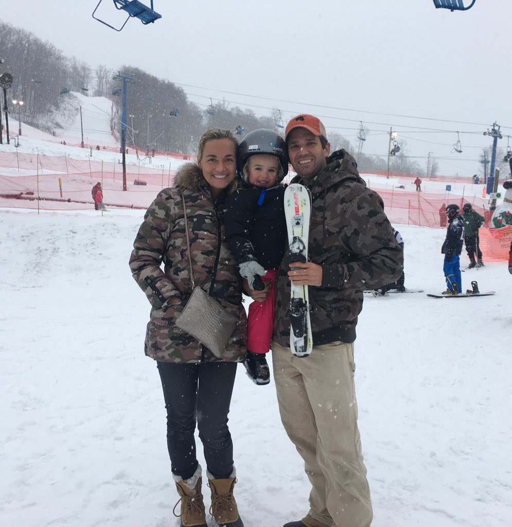 DonaldJTrumpJr's tweet photo. Proud parents. Chloe did great today in tougher conditions than she's used to. Joined her brothers on the big hill. https://t.co/KWeGg5WNcJ
