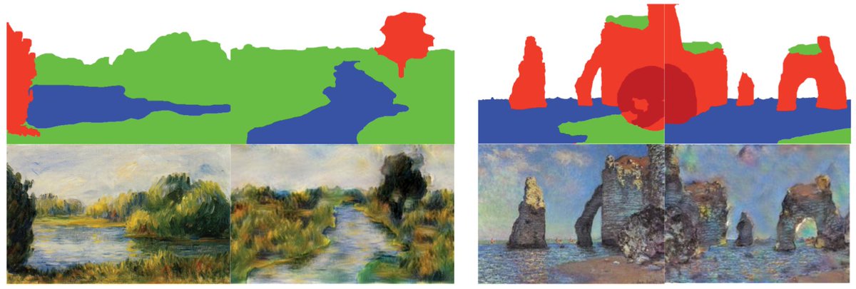 alexjc's tweet photo. 11/ These examples (good, not great) include #NeuralDoodle semantic maps—but missing reference to ICCC2016 paper ;-) https://t.co/INFKYwFbU3 https://t.co/YzeqruGkCb