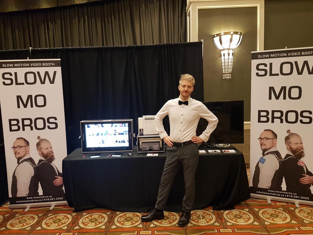 slowmobrosca's tweet photo. We've made it to #TWRExpo! See us today at booth 13 from 11-4 to see our #SlowMotionVideoBooth https://t.co/8N69BLKlA4