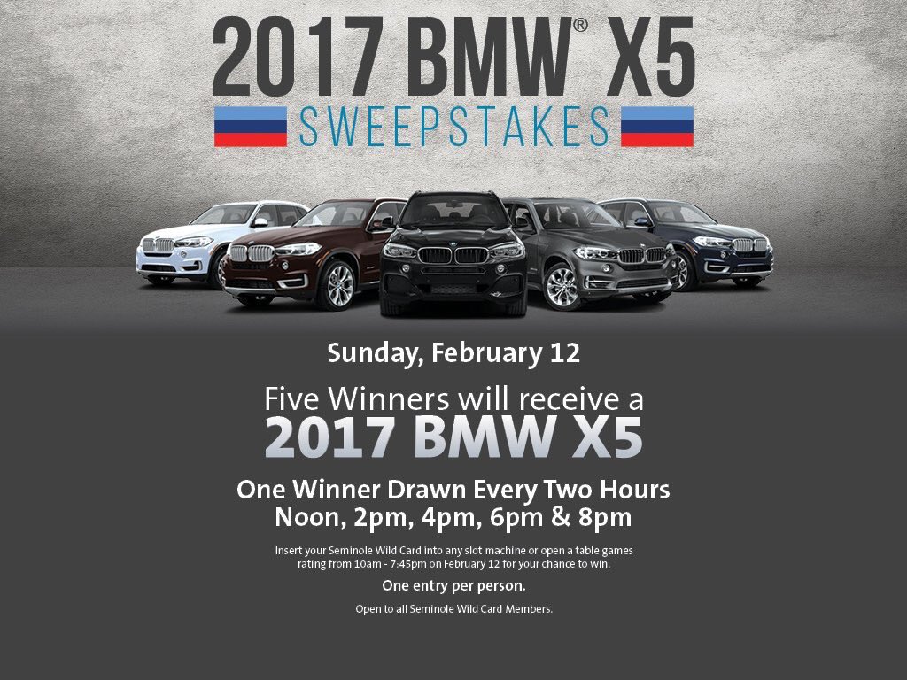 SHRTampa's tweet photo. Tampa Bay! Today we're giving away five 2017 BMW X5s and all Wild Card members are eligible to participate! Drawings start at 12pm 🚗💨 https://t.co/6I98RfCNAv
