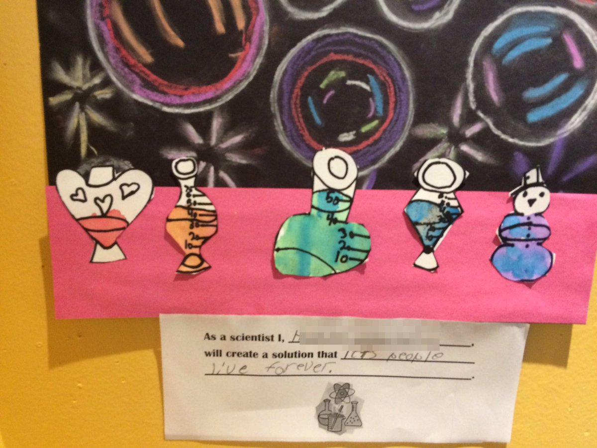 BlinnjaTheNinja's tweet photo. George Marks Elem represents Art and Scientific thinking. These are AWESOME! Welcome to Moe's! #vcscience @rjlucas28 @Jroseboom21 https://t.co/PtaZpEo1fO