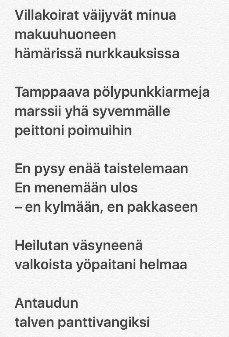 RTaurinka's tweet photo. Pitkästä aikaa #runobattle @runobattle aineena #kylmä https://t.co/uaCmqP0yYJ