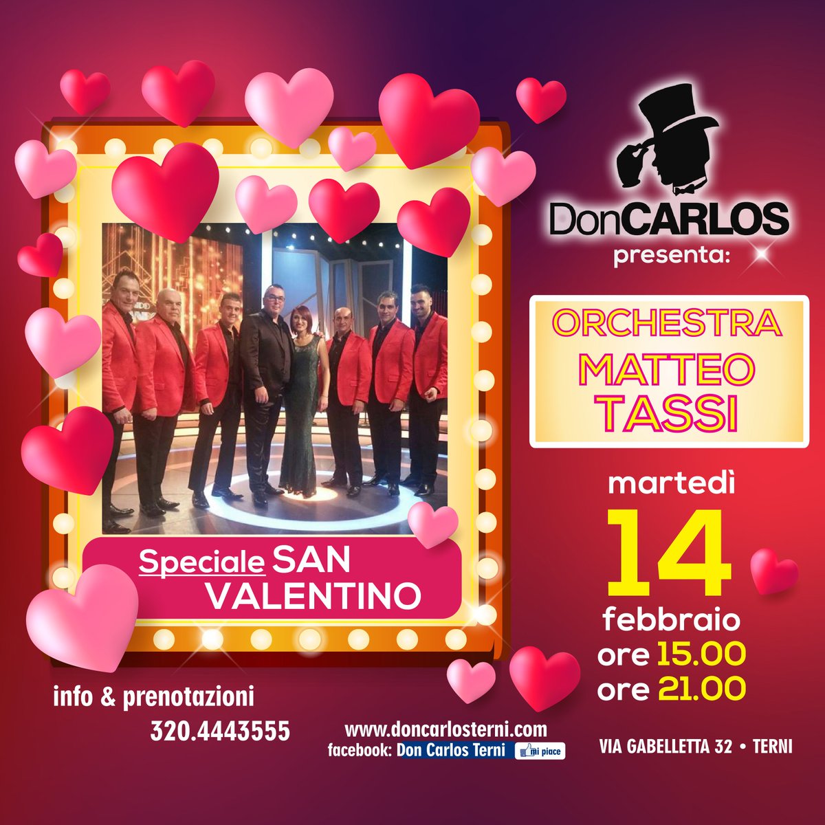 DoncarlosTR's tweet photo. 💕❤️💕 A San Valentino tutti in pista! Orchestra Matteo Tassi🌙 https://t.co/U76bfScWwA #sanvalentino #youterni @youterni https://t.co/KfWaOnRIEI
