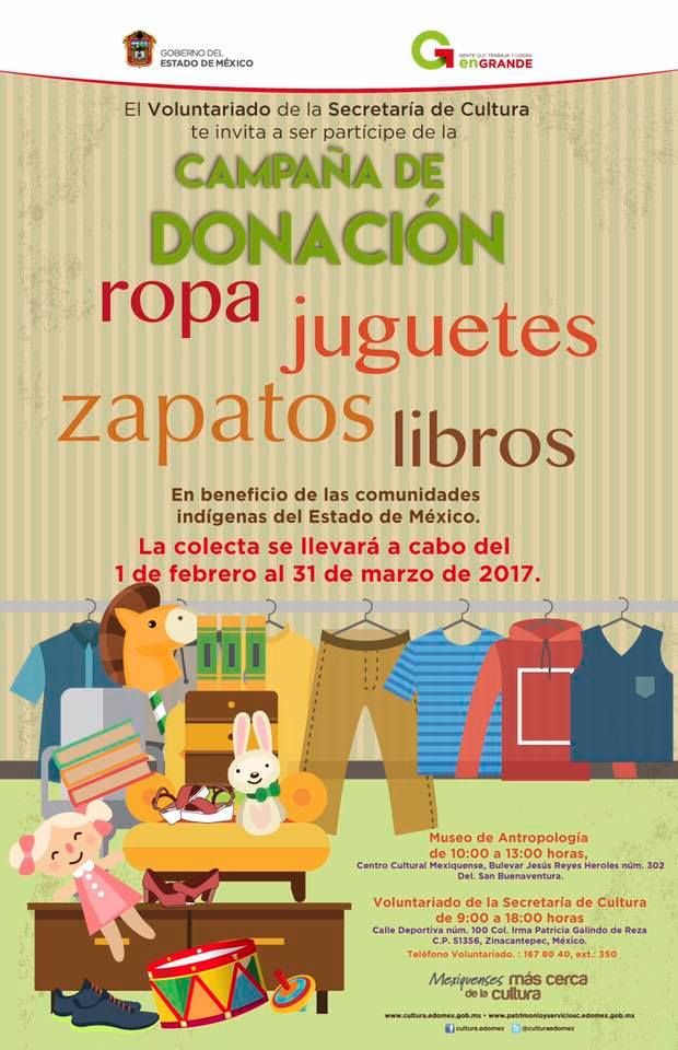 Gobierno del Estado de México в Twitter: „Dona ropa, juguetes, zapatos y/o  libros nuevos o usados en Campaña de Donación en beneficio de comunidades  indígenas del #Edoméx ¡Participa! /0N6Ftxbl2Y“ / Twitter